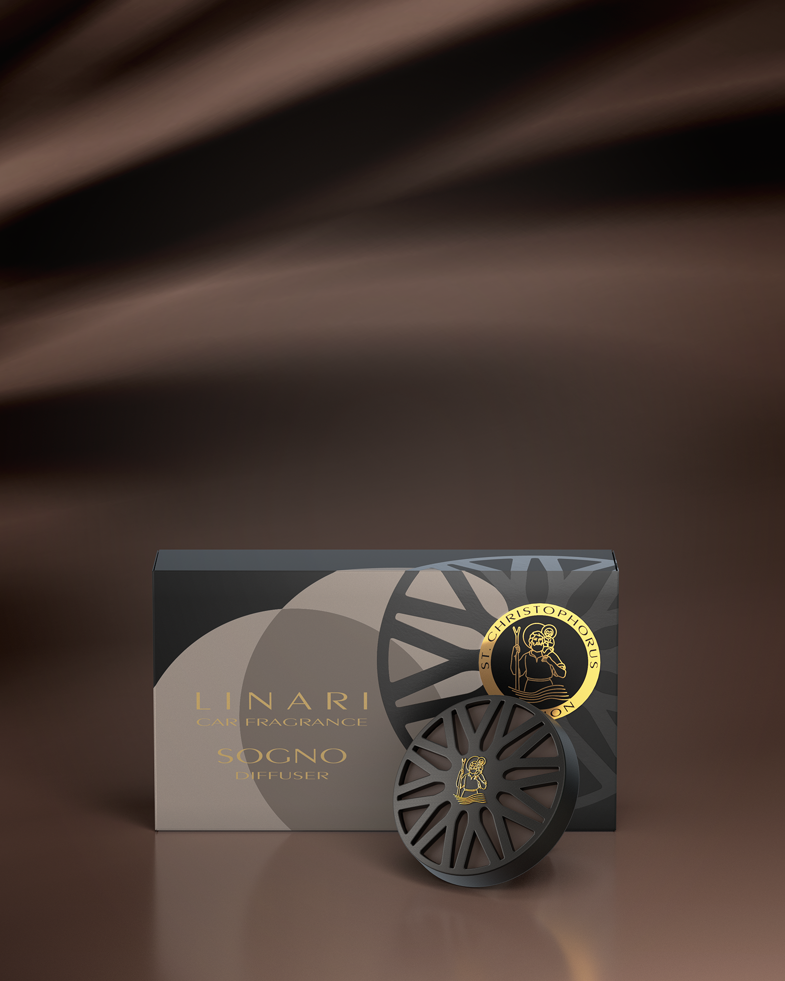 LINARI SOGNO Car-Diffusor aus mattschwarzem Metall mit sternförmigem Design, CHRISTOPHERUS EDITION