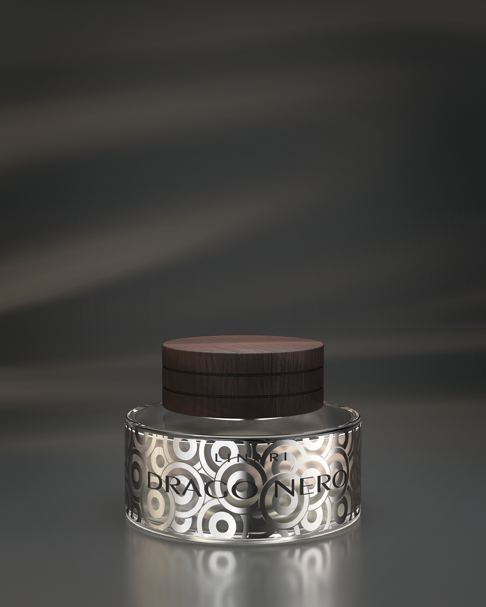 LINARI DRAGO NERO Eau de Parfum in an Italian heavy-glass bottle with 21-carat platinum decoration and elegant wooden cap.