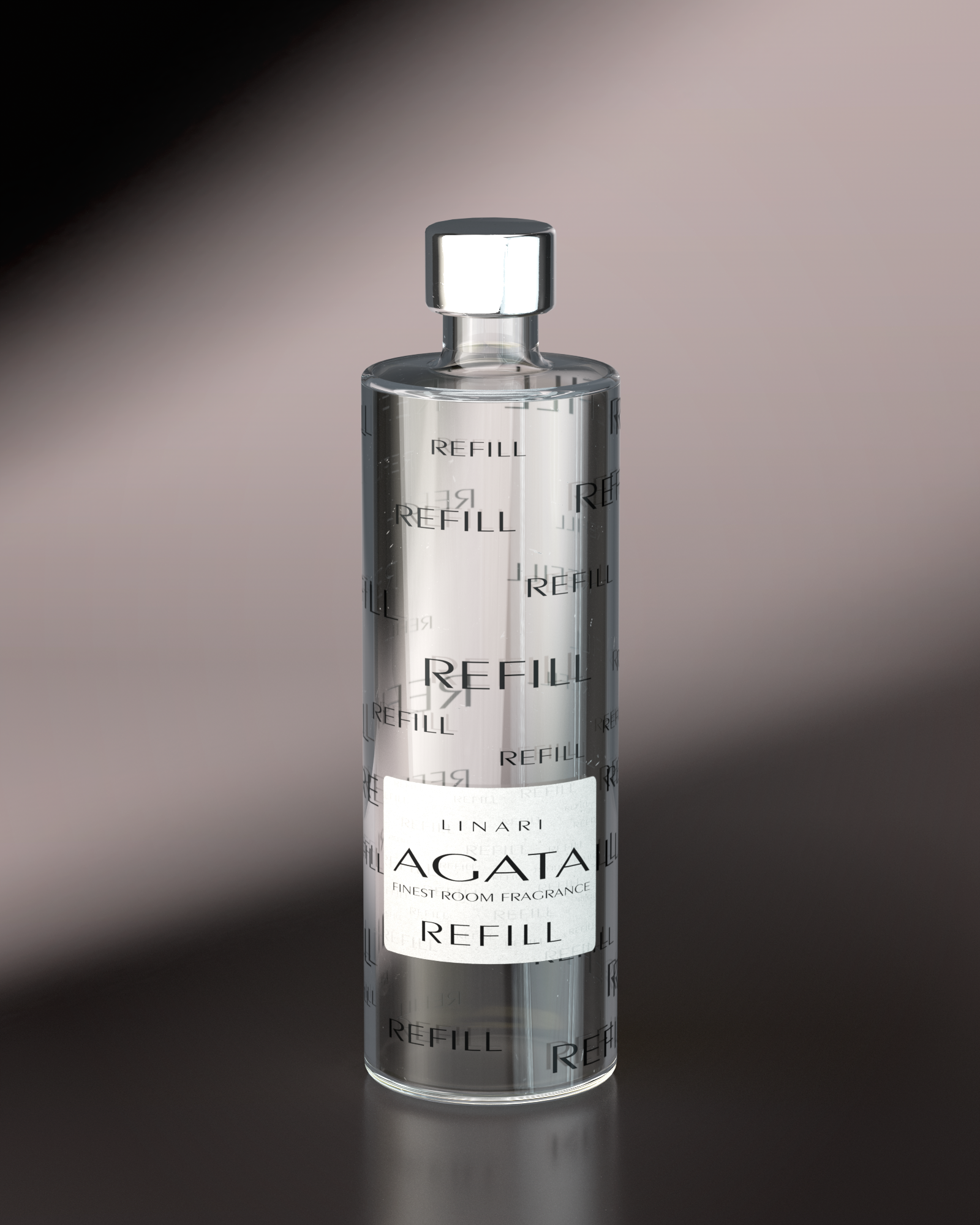 LINARI AGATA Raumduft-Diffusor-Refill aus transparentem Glas mit silberfarbenem Schraubdeckel