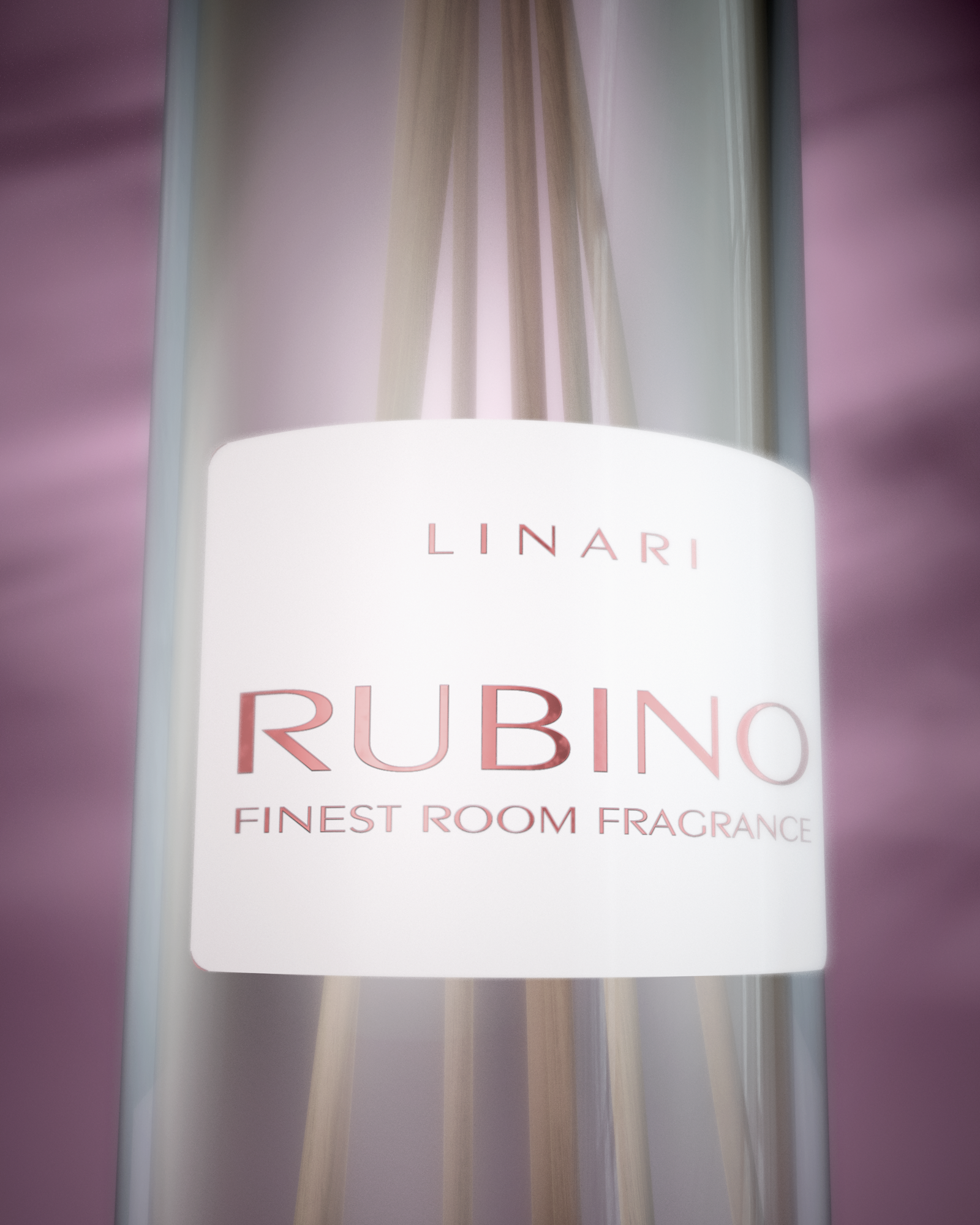 LINARI RUBINO Raumduft-Diffusor im Klarglas-Flakon mit Ahornholz-Deckel und naturfarbenen Kapillarstäbchen