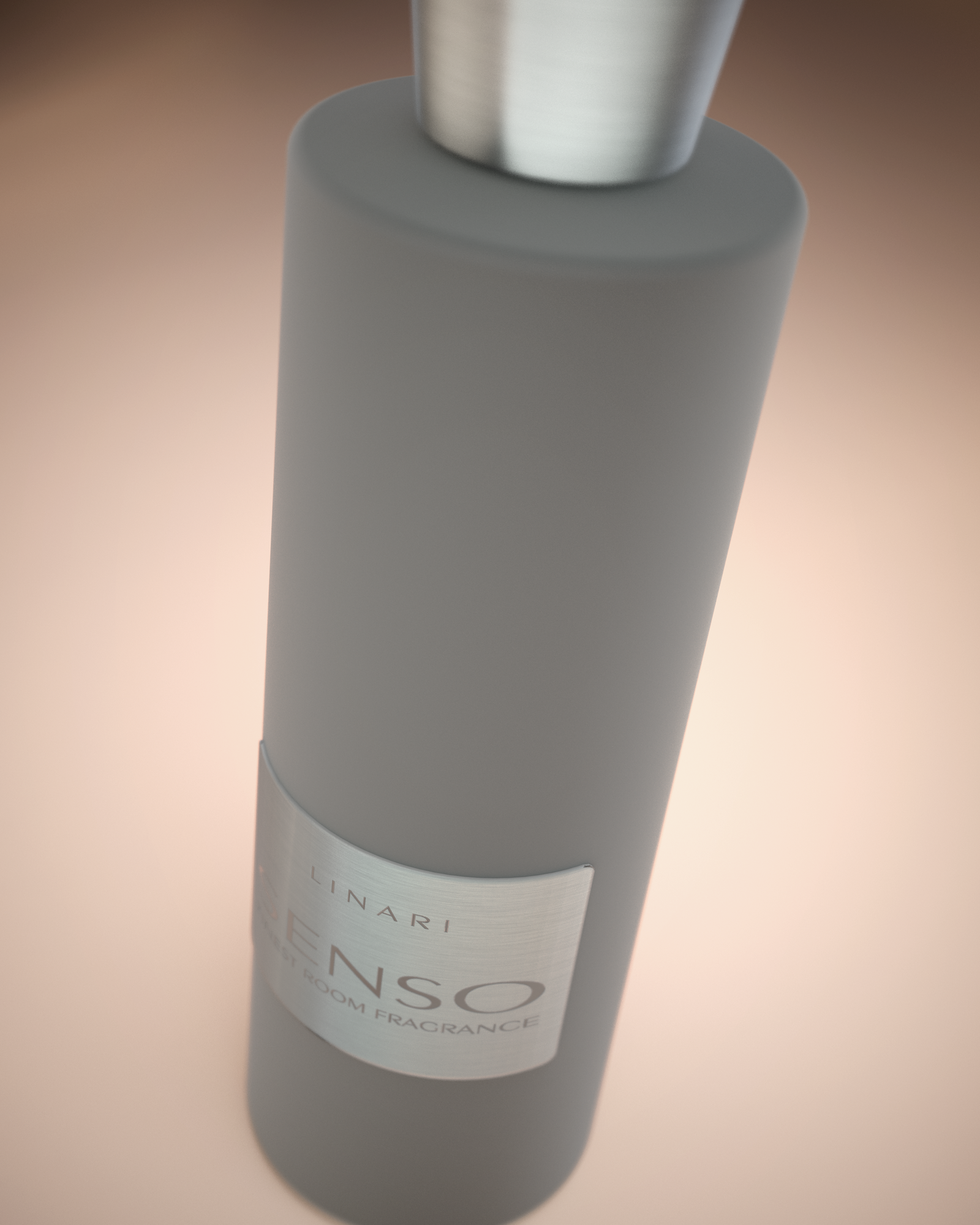 LINARI SENSO Raumduft-Diffusor aus italienischem Glas mit anthrazitfarbenem Samt und gebürstetem Aluminium