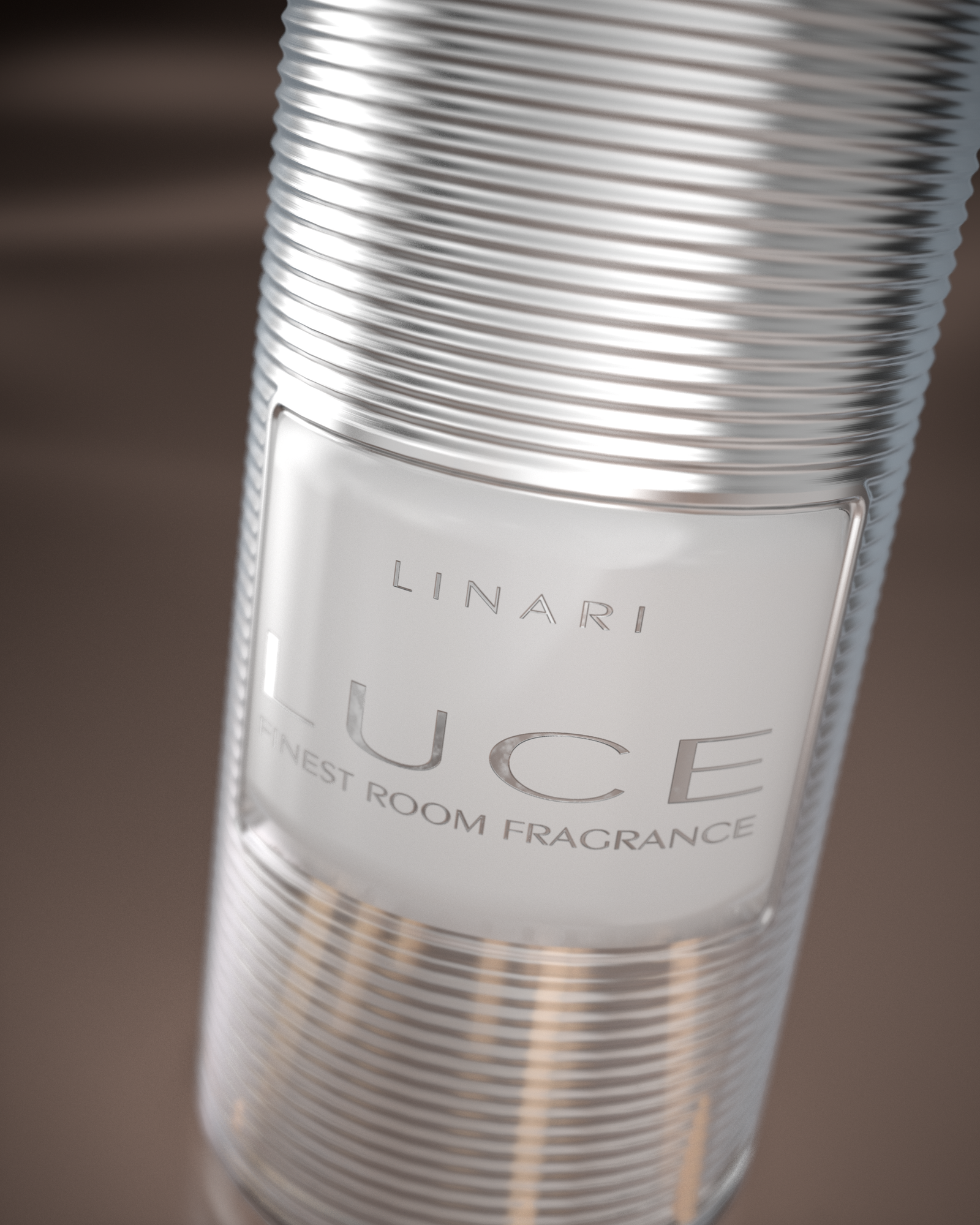 LINARI LUCE Raumduft-Diffusor aus italienischem Glas mit goldener Ringstruktur und edlem, klar schimmerndem Etikett