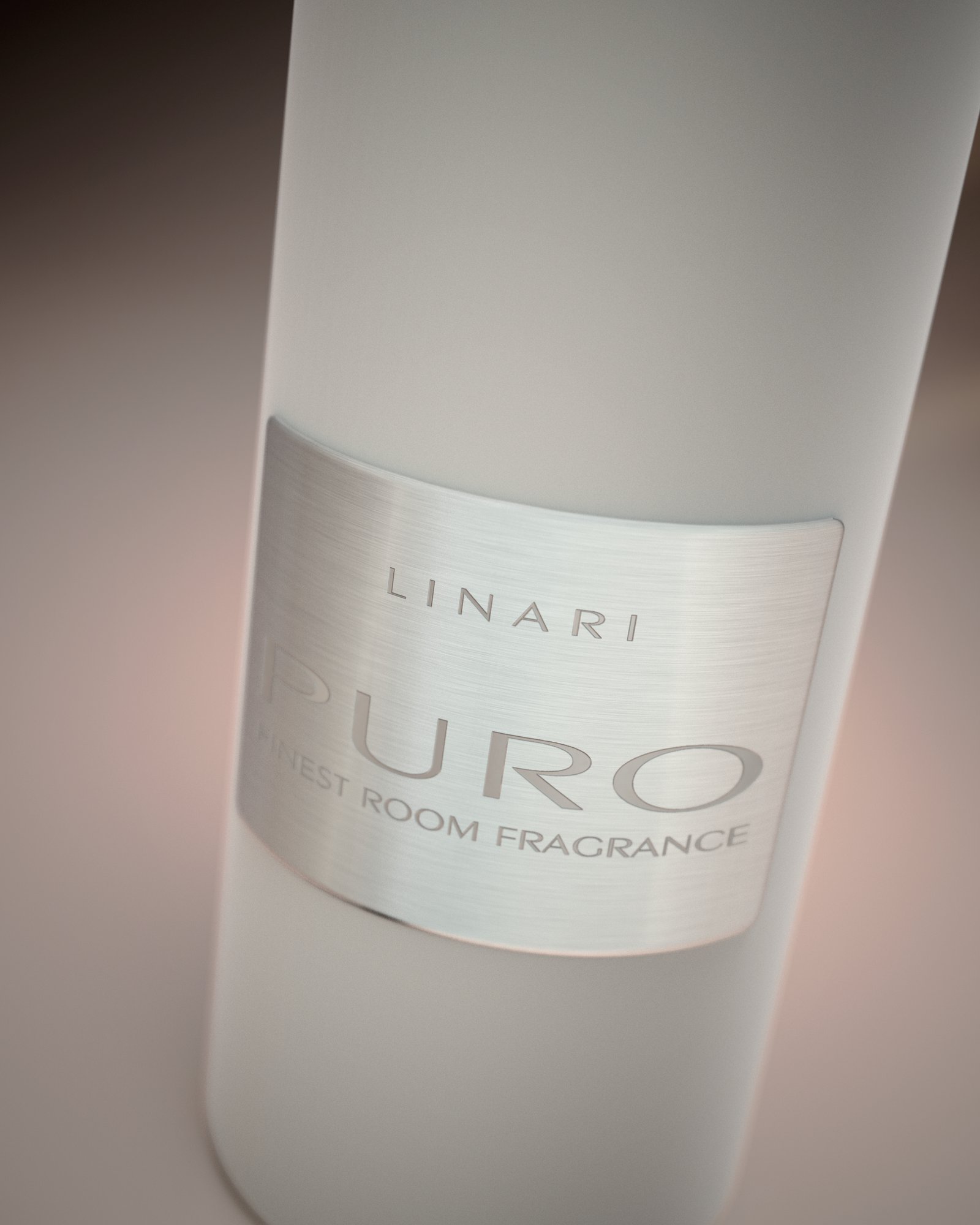 LINARI PURO Raumduft-Diffusor im italienischen Glas, mit gletschergrauem Samt und gebürstetem Aluminium